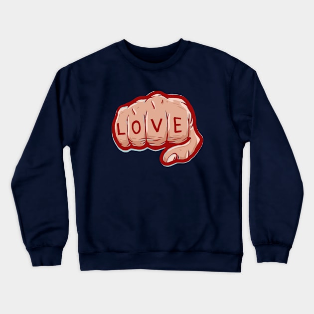 Fist of Love Crewneck Sweatshirt by bigbadrobot